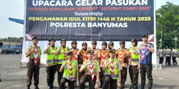 Saka Bhayangkara Ikuti Upacara Gelar Pasukan Ketupat Candi 2025