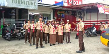 Gerakan Pramuka Kwartir Ranting Caringin melaksanakan kegiatan KBL (Karya Bakti Lebaran)