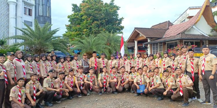 Gerakan Pramuka Kwartir Ranting Caringin ikuti apel besar kegiatan KBL (Karya Bakti Lebaran) Kwartir Cabang Kabupaten Bogor