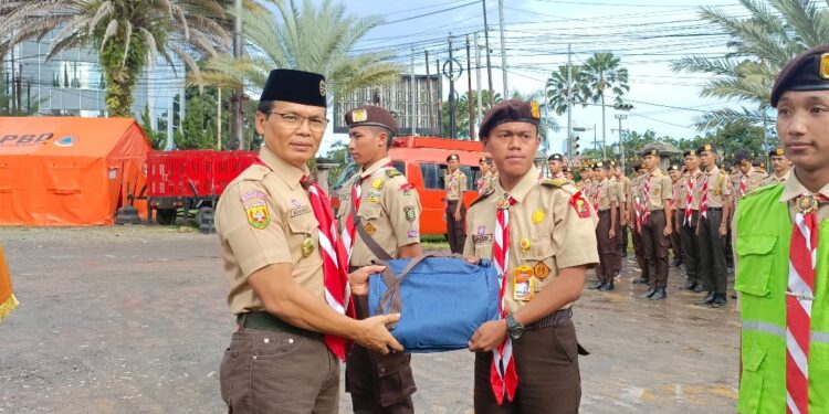 Gerakan Pramuka Kwartir Ranting Caringin ikuti apel besar kegiatan KBL (Karya Bakti Lebaran) Kwartir Cabang Kabupaten Bogor
