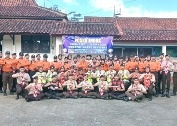 Saka Bhayangkara Polresta Banyumas Ikuti Penutupan Karya Bakti Lebaran Tahun 2025