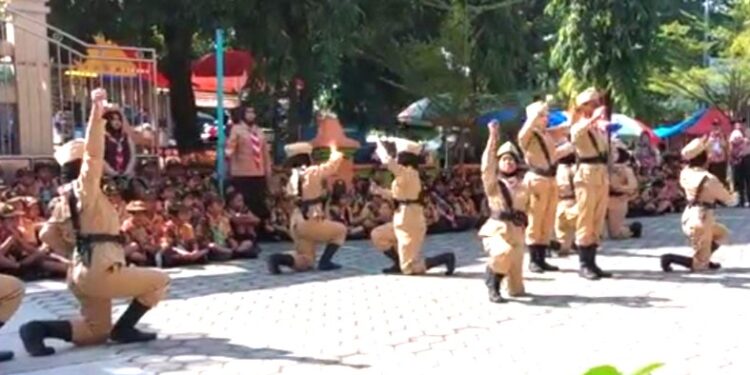 Pembukaan Pesta Siaga Kwartir Ranting Brati Dimeriahkan Atraksi Variasi Baris Berbaris