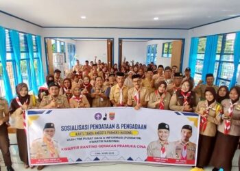 Sosialisasi Pendataan & Pengadaan KTA Pramuka Nasional Kwarran Gerakan Pramuka Cina Berlangsung Sukses Meski Diguyur Hujan