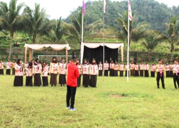 Tumbuhkan Kemandirian, Pramuka SMK Diponegoro 3 Kedungbanteng Gelar Perkemahan Calon Bantara