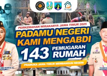 Kwarda Jatim Selenggarakan Perkemahan Wirakarya Jawa Timur Bakti Untuk Negeri Pemugaran 143 Unit Rumah se Jatim