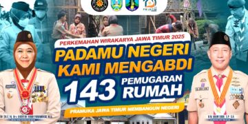 Kwarda Jatim Selenggarakan Perkemahan Wirakarya Jawa Timur Bakti Untuk Negeri Pemugaran 143 Unit Rumah se Jatim
