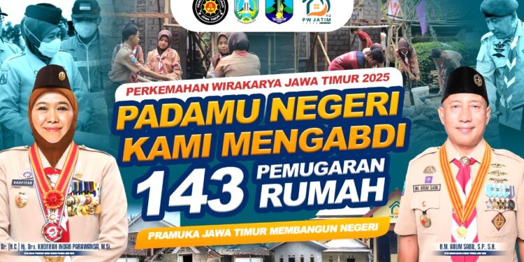 Kwarda Jatim Selenggarakan Perkemahan Wirakarya Jawa Timur Bakti Untuk Negeri Pemugaran 143 Unit Rumah se Jatim