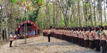 Ratusan Penegak Grobogan Berkemah Di Wisata Widuri, Kampanyekan Cegah Stunting