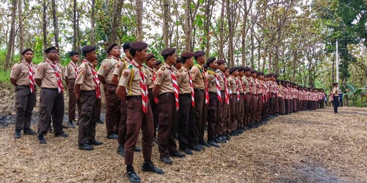 Ratusan Penegak Grobogan Berkemah Di Wisata Widuri, Kampanyekan Cegah Stunting