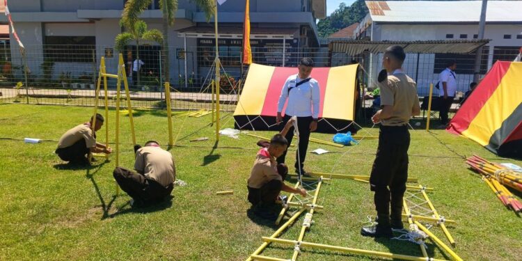 Pramuka Gudep Lapas Narkotika dan Rutan Sawahlunto Ikuti Perkemahan Satya Darma Bakti Sumbar di Lapas II B Padang