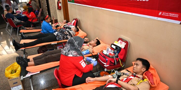 Dalam Rangka Peringatan Hari Pramuka Ke 64 dan Bulan Bakti Pramuka 2025: Kwarnas Selenggarakan Kegiatan Donor Darah