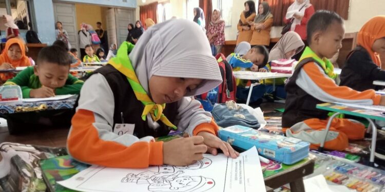 Kwartir Ranting Somagede Gelar Lomba Mewarnai Pramuka Pra Siaga tahun 2025