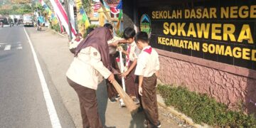 Bidang Abdimas Kwartir Ranting Somagede Lakukan Penggalangan Dana Bumbung Kemanusiaan