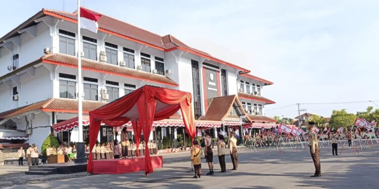 Peringatan Hari Pramuka ke-64 di Kwarcab Sukoharjo, Upacara Khidmat Dipadu Festival Kreativitas Pramuka