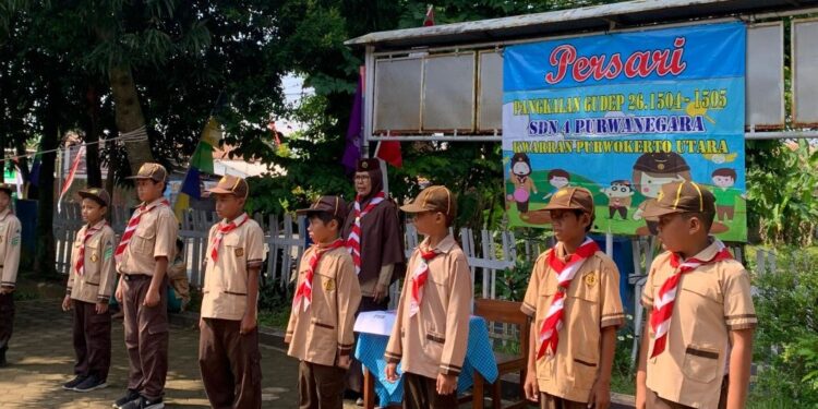 PERSARI SDN 4 Purwanegara Mewarnai Rangkaian Peringatan Hari Pramuka ke-64