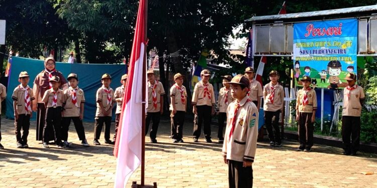 PERSARI SDN 4 Purwanegara Mewarnai Rangkaian Peringatan Hari Pramuka ke-64