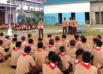 Sosialisasi Saka Bhayangkara di SMK Iptek Weru Sukoharjo