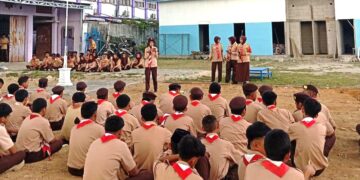 Sosialisasi Saka Bhayangkara di SMK Iptek Weru Sukoharjo