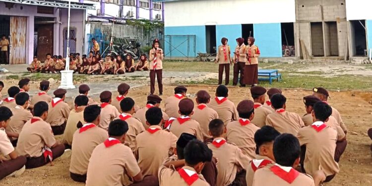 Sosialisasi Saka Bhayangkara di SMK Iptek Weru Sukoharjo