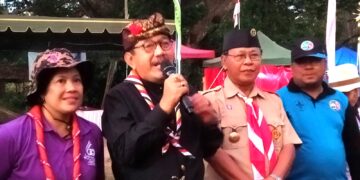 Antusiasme Tinggi! Cok Ace Kunjungi Jambore Cabang Denpasar 2025, Peserta Bangga Bertemu Ka Kwarda Bali