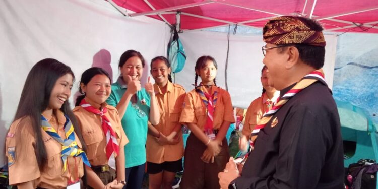 Antusiasme Tinggi! Cok Ace Kunjungi Jambore Cabang Denpasar 2025, Peserta Bangga Bertemu Ka Kwarda Bali