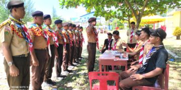 Peserta Lomba Penegak Tangguh (LPT) 2025 Aceh Selatan Mulai memasuki Bumi Perkemahan.
