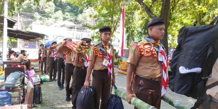 Peserta Lomba Penegak Tangguh (LPT) 2025 Aceh Selatan Mulai memasuki Bumi Perkemahan.