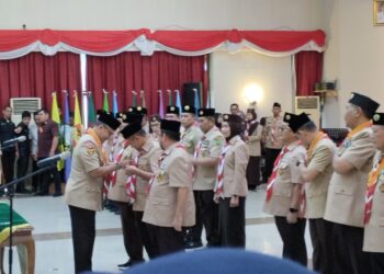 Kwarnas Kukuhkan Mabida, LPK, dan Pengurus Kwarda Riau Masa Bakti 2025–2030