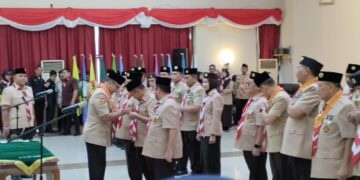 Kwarnas Kukuhkan Mabida, LPK, dan Pengurus Kwarda Riau Masa Bakti 2025–2030