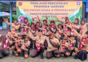 Sepuluh Pramuka Siaga SDN 2 Papringan Ikuti Penilaian Pramuka Garuda