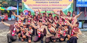 Sepuluh Pramuka Siaga SDN 2 Papringan Ikuti Penilaian Pramuka Garuda