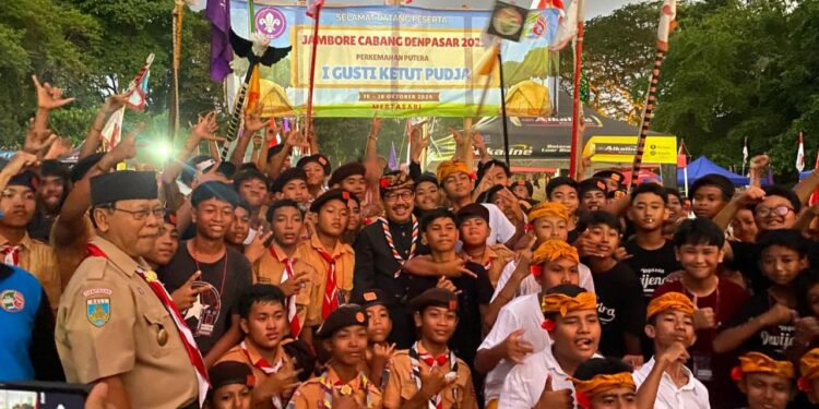 Antusiasme Tinggi! Cok Ace Kunjungi Jambore Cabang Denpasar 2025, Peserta Bangga Bertemu Ka Kwarda Bali