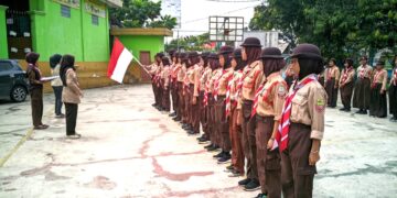 Tingkatkan Potensi Anggota, Pramuka SMP PGRI Suryakencana Adakan Perjusa dan Pelantikan