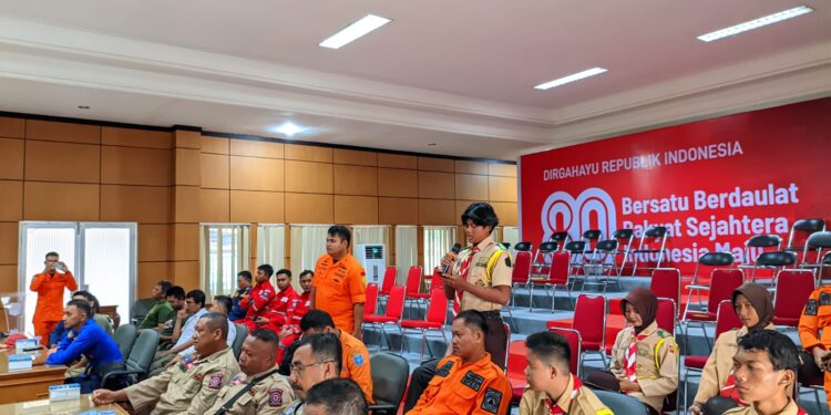 Pramuka Peduli Kwarcab Belitung Dibekali Kepemimpinan dan Kolaborasi Kesiapsiagaan Bencana 