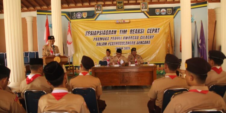 Puluhan Pramuka Cilacap Ikuti Peningkatan Kemampuan Dalam Kesiapsiagaan Tim Reaksi Cepat (TRC) Penanggulangan Bencana Di Kabupaten Cilacap