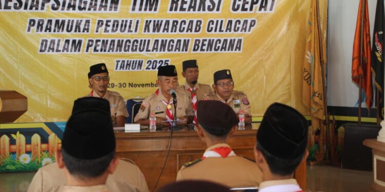 Puluhan Pramuka Cilacap Ikuti Peningkatan Kemampuan Dalam Kesiapsiagaan Tim Reaksi Cepat (TRC) Penanggulangan Bencana Di Kabupaten Cilacap