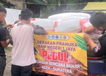 Pramuka SMP Negeri 1 Jaya, Lamno Aceh Jaya Salurkan Bantuan untuk Korban Banjir dan Tanah Longsor Aceh Melalui Pramuka Peduli Kwartir Daerah Aceh