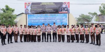 Saka Bhayangkara Polres Sukoharjo Ikuti Apel Gelar Pasukan Operasi Lilin 2025