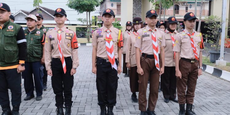 Saka Bhayangkara Polres Sukoharjo Ikuti Apel Gelar Pasukan Operasi Lilin 2025