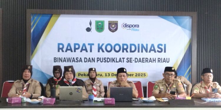 Rakor Binawasa–Pusdiklat se-Riau Perkuat Sinergi Pembinaan Anggota Dewasa Pramuka