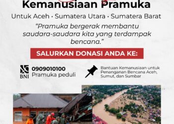 Kwarnas Gerakan Pramuka Ajak Masyarakat Berdonasi melalui Bumbung Kemanusiaan untuk Korban Bencana di Aceh, Sumatera Utara, dan Sumatera Barat