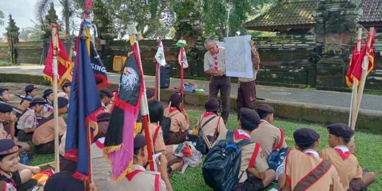 Zona Scouting Skill Gairahkan Jambore Daerah Bali 2025: Peserta Pramuka Penggalang Antusias Ikuti Pelatihan Peta Kompas, Sketsa Panorama hingga Kesakaan di Margarana