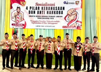Kwarda Lampung Gelar Sosialisasi 4 Pilar Kebangsaan dan Anti Narkoba di Lampung Timur