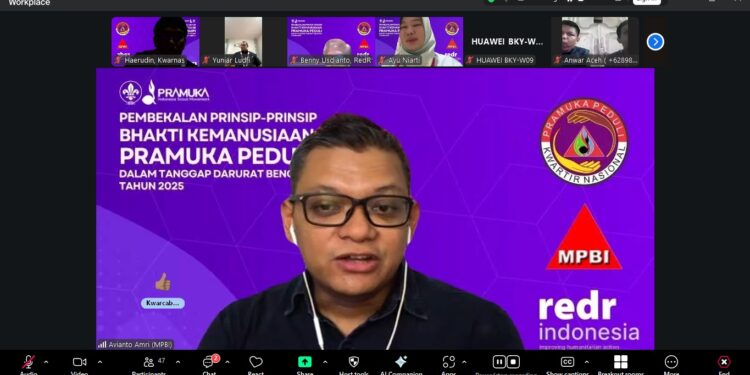Kwarnas, RedR Indonesia, dan MPBI selenggarakan Pembekalan Prinsip-Prinsip Bakti Kemanusiaan Pramuka Peduli dalam Tanggap Darurat Bencana Bagi Relawan Pramuka Peduli