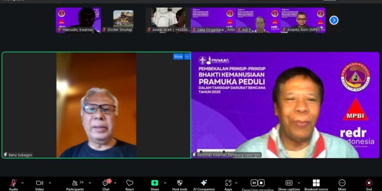 Kwarnas, RedR Indonesia, dan MPBI selenggarakan Pembekalan Prinsip-Prinsip Bakti Kemanusiaan Pramuka Peduli dalam Tanggap Darurat Bencana Bagi Relawan Pramuka Peduli
