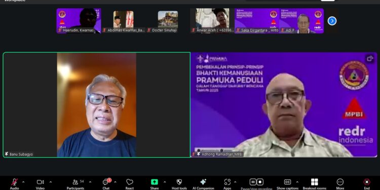 Kwarnas, RedR Indonesia, dan MPBI selenggarakan Pembekalan Prinsip-Prinsip Bakti Kemanusiaan Pramuka Peduli dalam Tanggap Darurat Bencana Bagi Relawan Pramuka Peduli