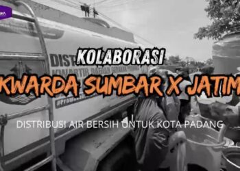 Kolaborasi Kwarda Salurkan Air Bersih Ke Warga terdampak di Padang dan Sekitarnya