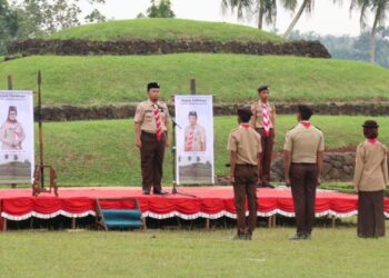 Ketua Kwarcab Lampung Timur Buka Kemah Saka Pariwisata Di Taman Purbakala Pugung Raharjo