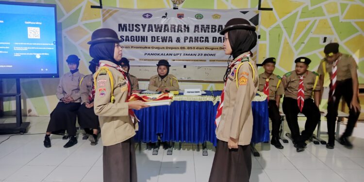 Aklamasi, Kak Muh. Nur Alif dan Kak Aulia Ramadhani terpilih menjadi Ketua Dewan Ambalan Pramuka SMAN 23 Bone