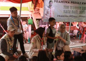 Pramuka Peduli Kwartir Daerah Aceh Bersama DKC Bener Meriah Gelar Trauma Healing untuk Korban Banjir dan Tanah Longsor Aceh